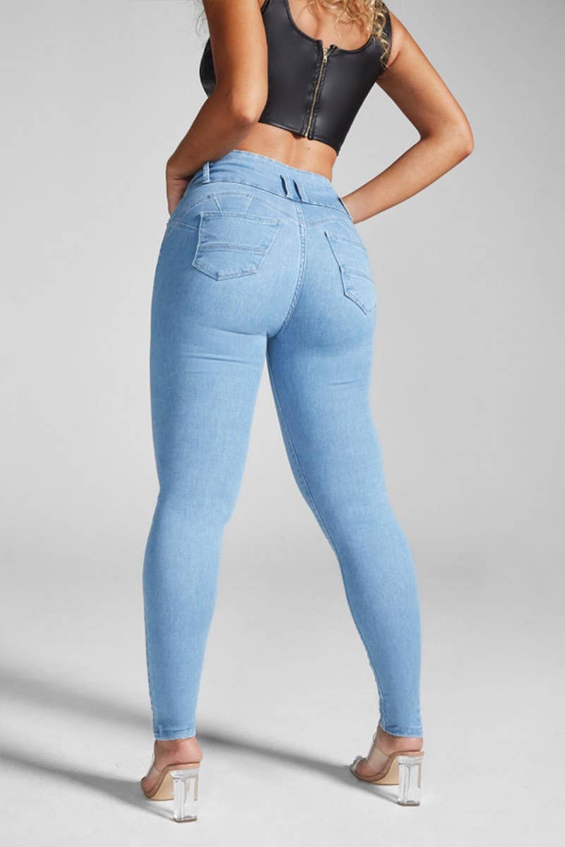 CWJP0599_HIGH WAIST STRETCH BUTT LIFTING SKINNY JEANS