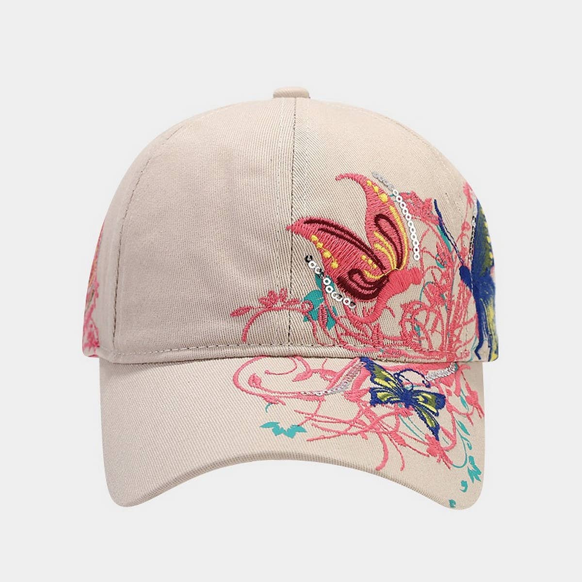 Butterfly Embroidery Baseball Cap, Women?™s Sun Hat CWAH1648
