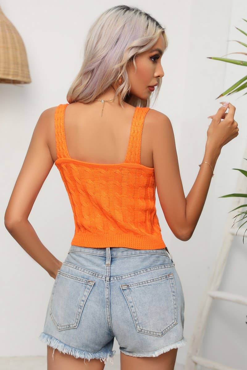 CWOSWSL0087_Sleeveless Crop Top Sweater