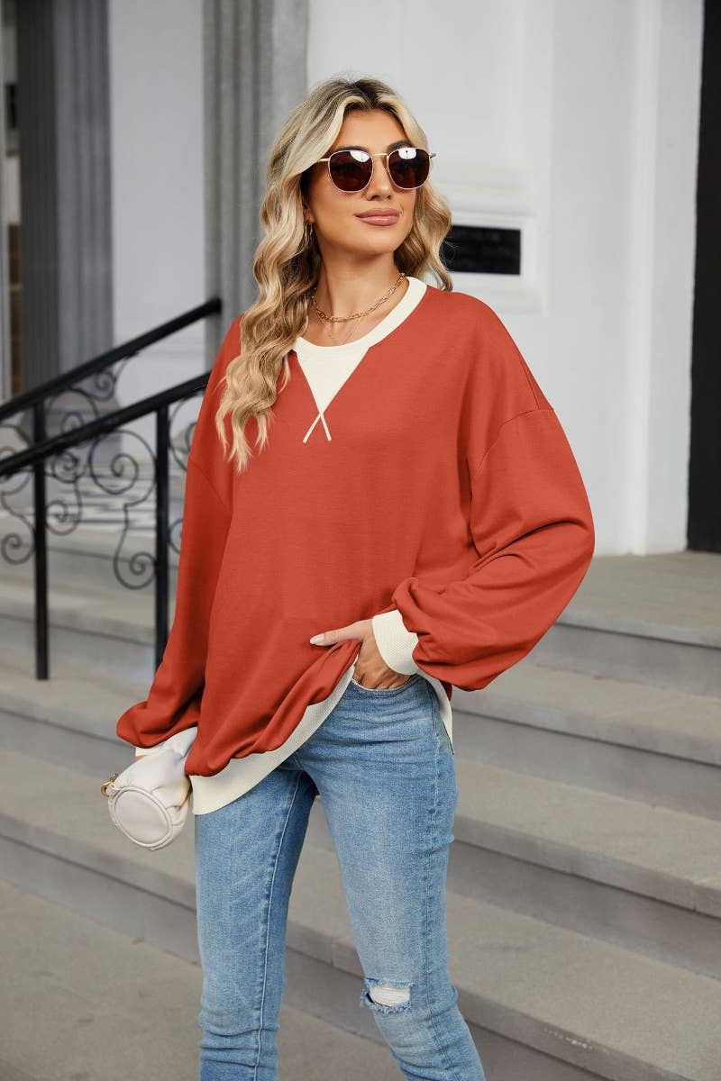 CWOSWL6564_WINTER CASUAL COLOR LONG-SLEEVED HOODIE