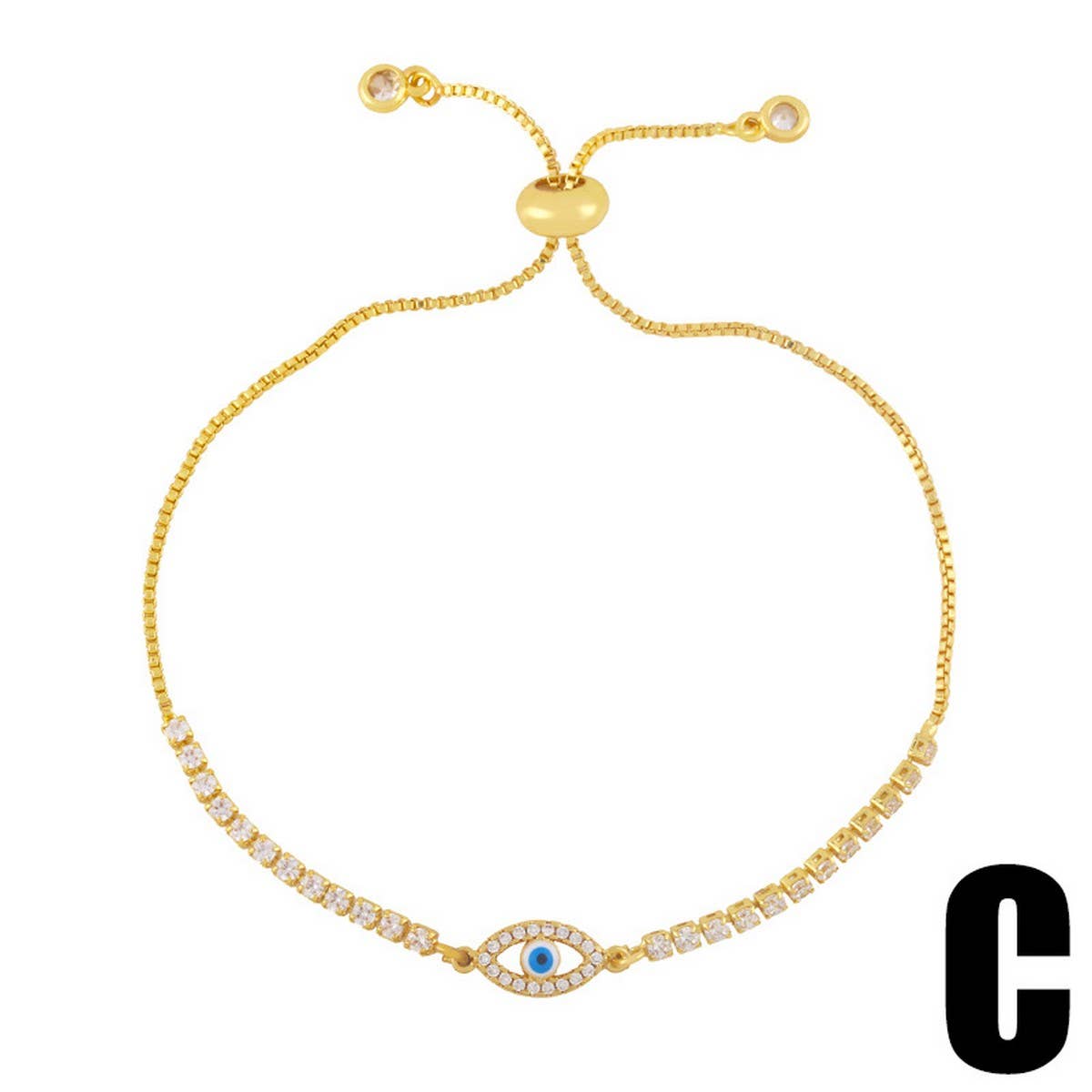 DEVIL'S EYE BUTTERFLY PLATED 18K GOLD BRACELET