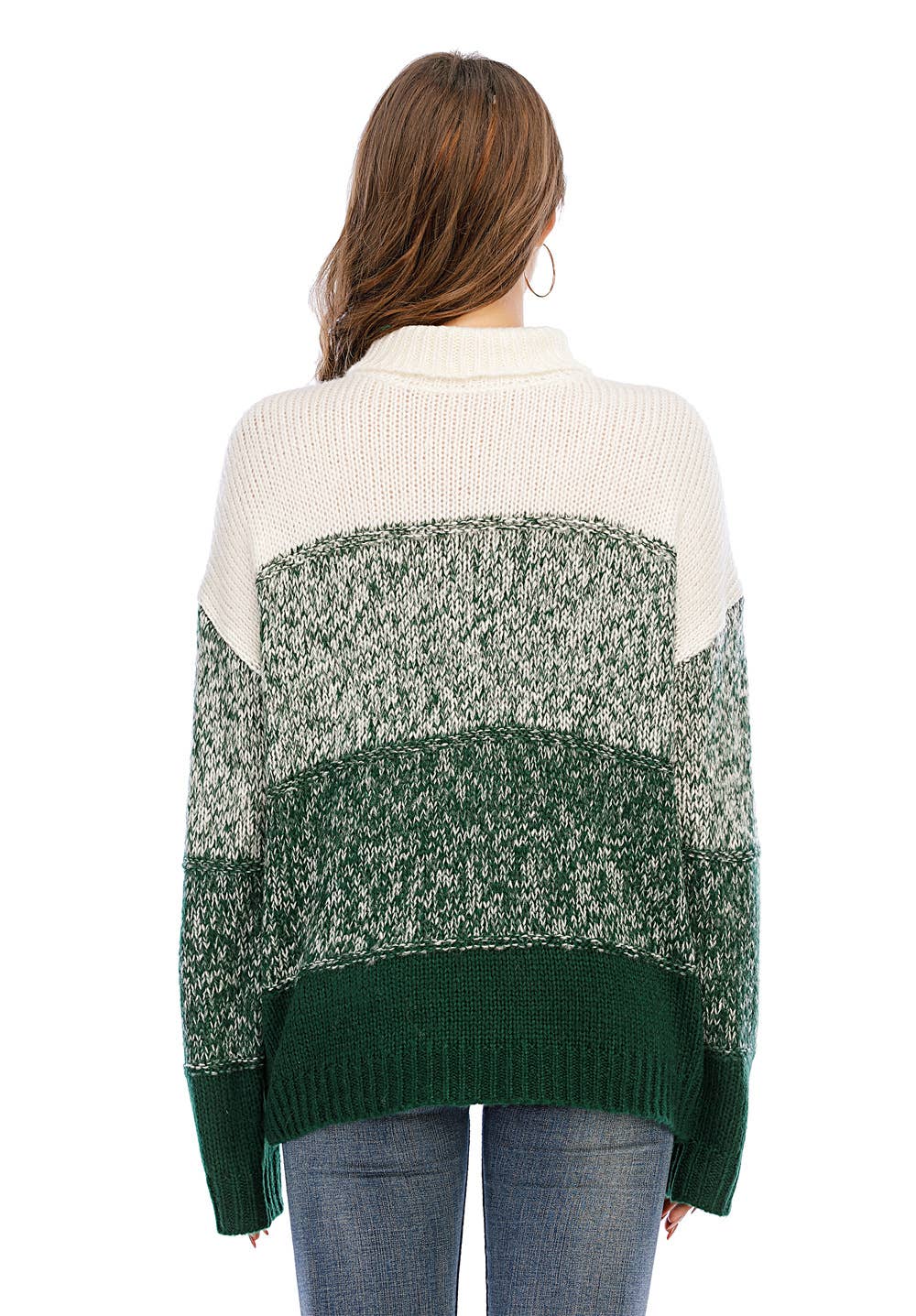 COLOR CONTRAST PATCHWORK THICKENED SWEATER