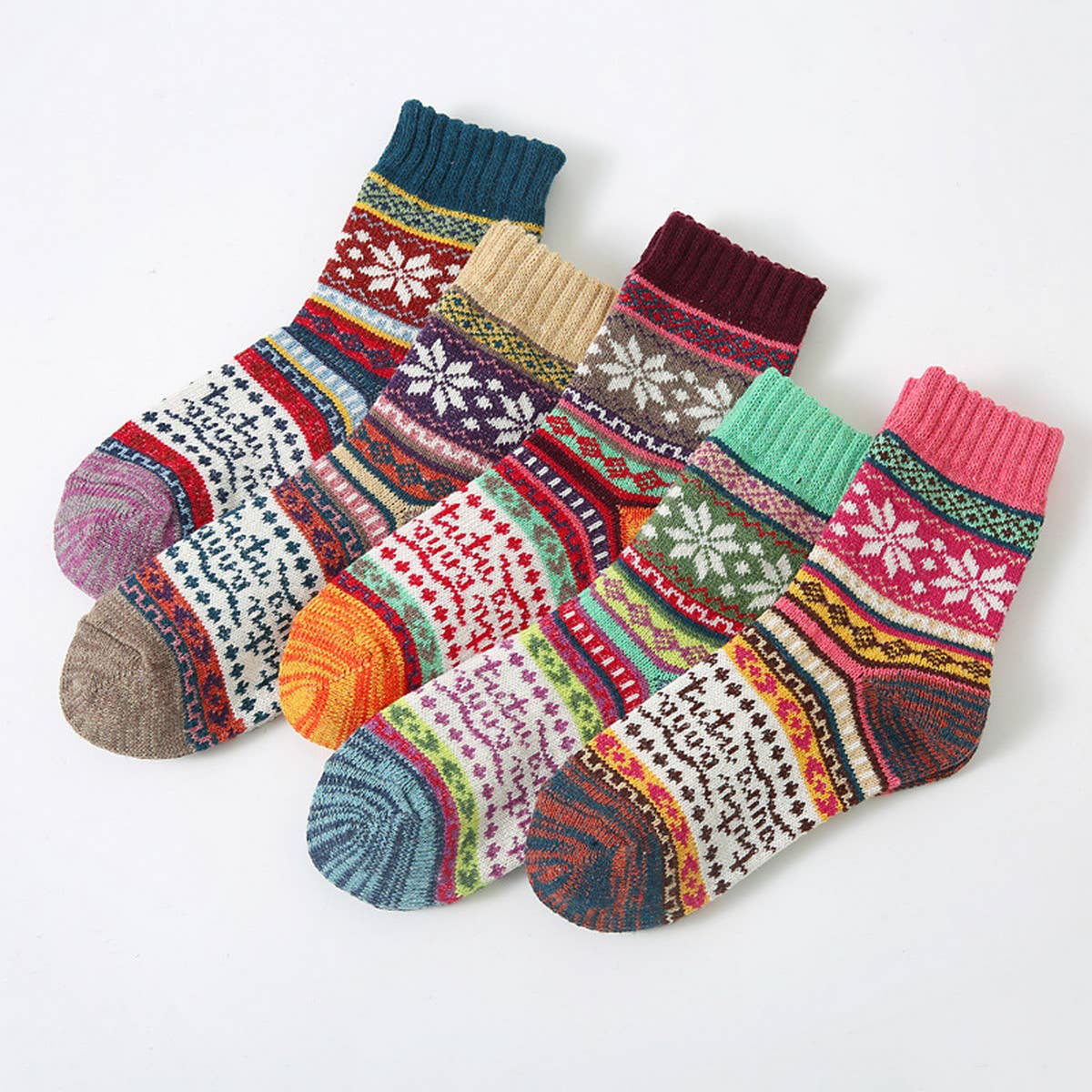 WOMEN VERTICAL STRIPED SOCKS 5 PAIRS PER PACK