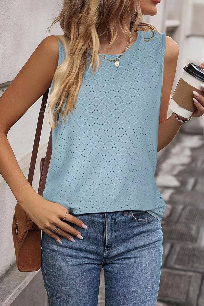 CWTTSL0232_Round Neck Sleeveless Knit Top