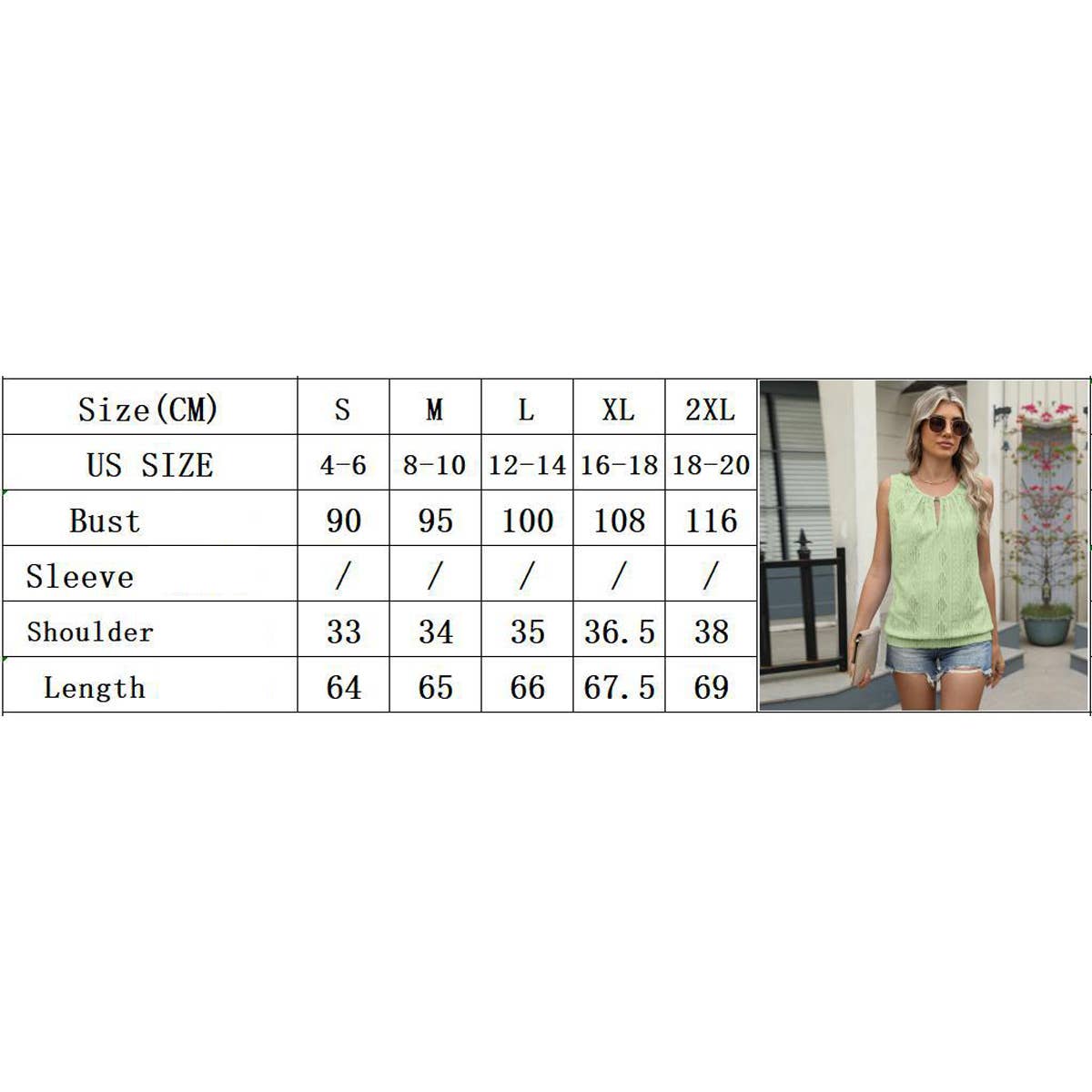 Button-down V-neck sleeveless vest T-shirt