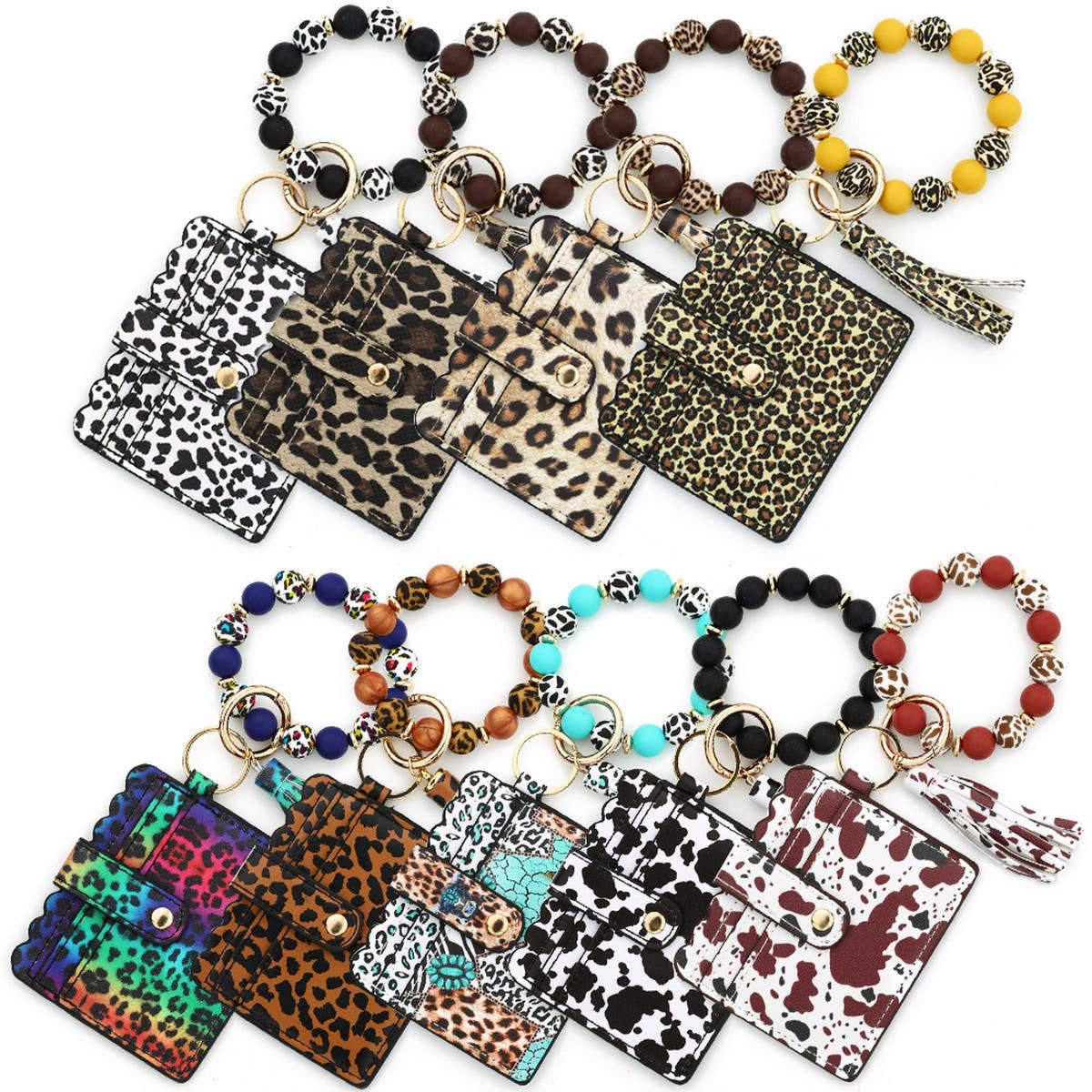 Colorful Silicone Bead Coin Purse with Cow Keychain_CWAB4952