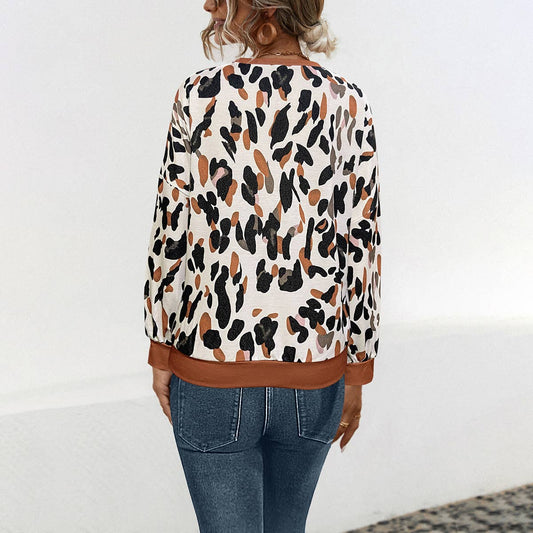 CREWNECK LANTERN SLEEVE PRINTED HOODIE