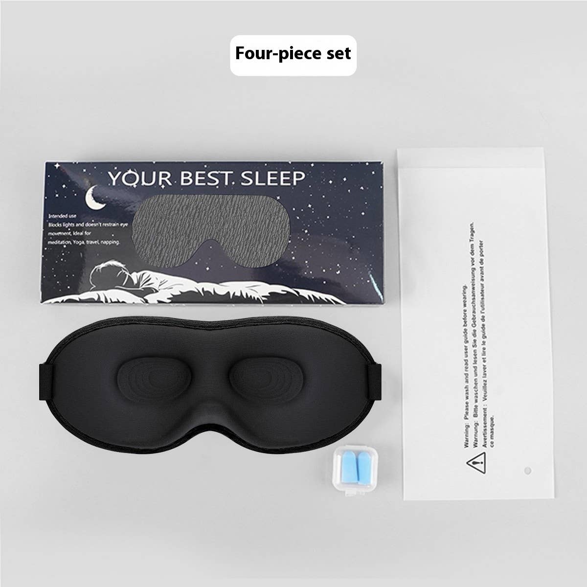 3D Sleep Mask Set, Soft & Light-Blocking Design_CWMM8044
