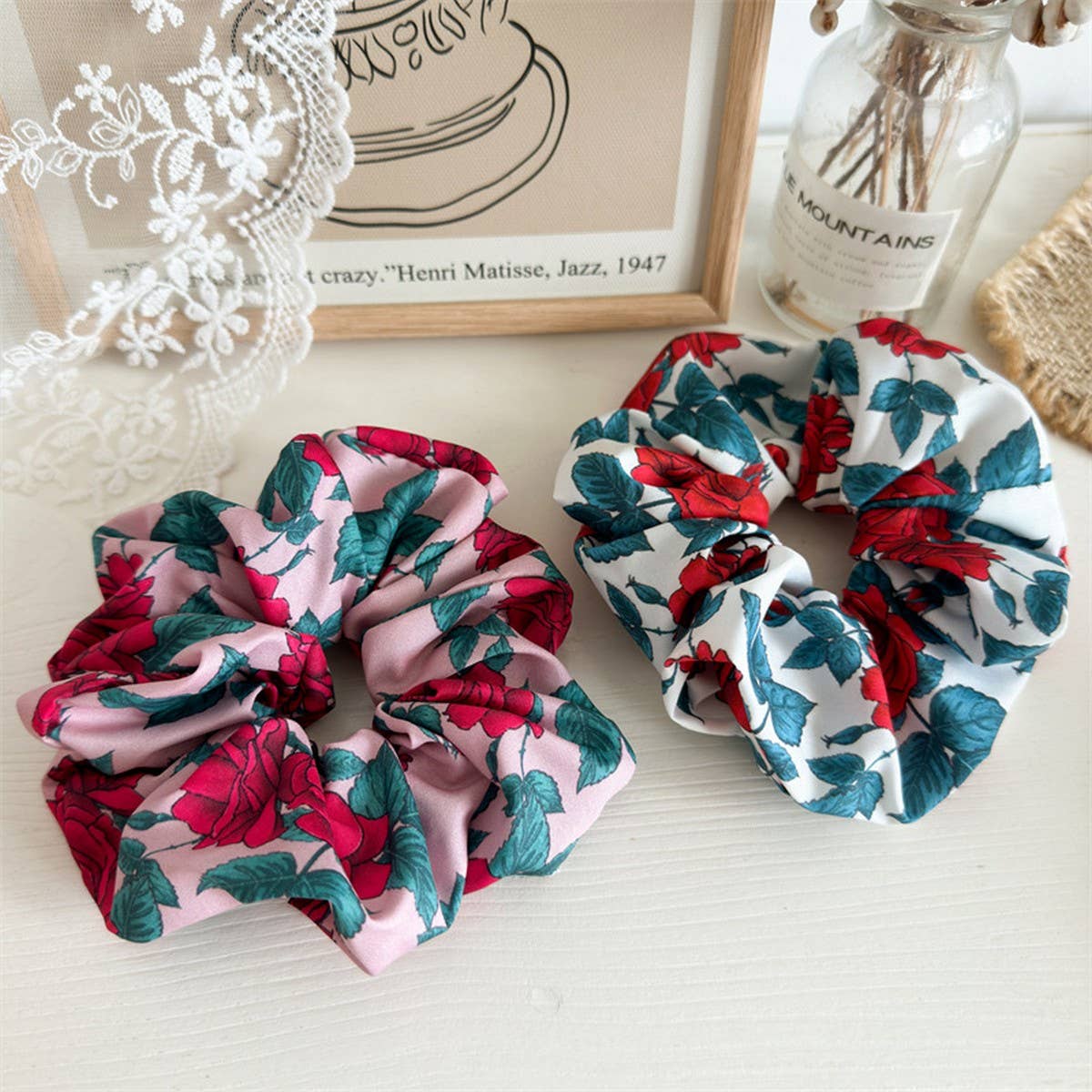 2024 NEW ROSE PRINTED LARGE INTESTINE HAIR TIE_CWAHA2419
