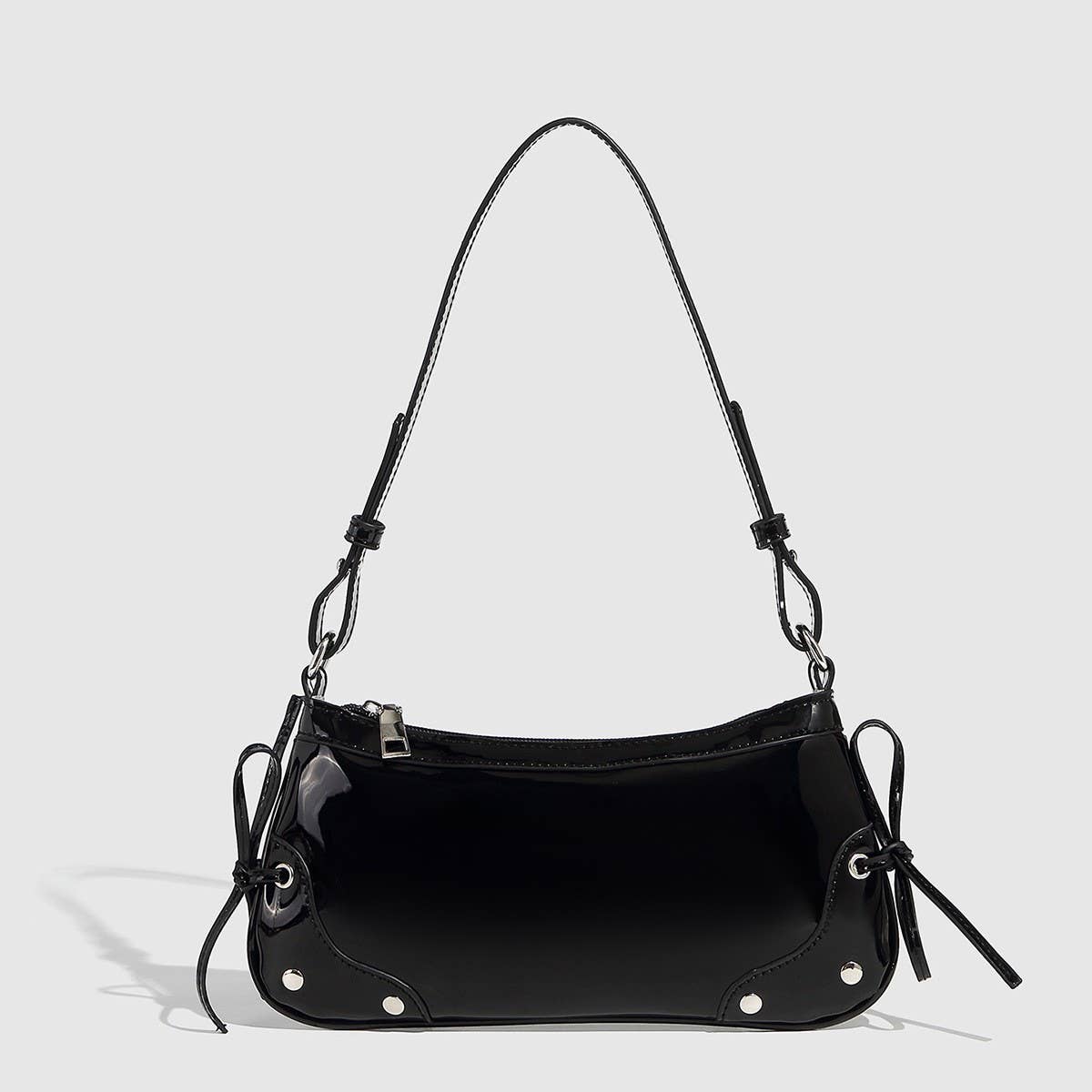Solid Bowknot Shoulder Bag for Women_CWAB5683