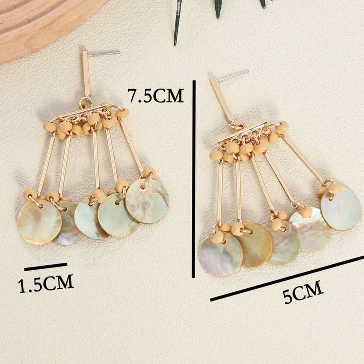 NEW SHELL BEADED PENDANT EARRINGS