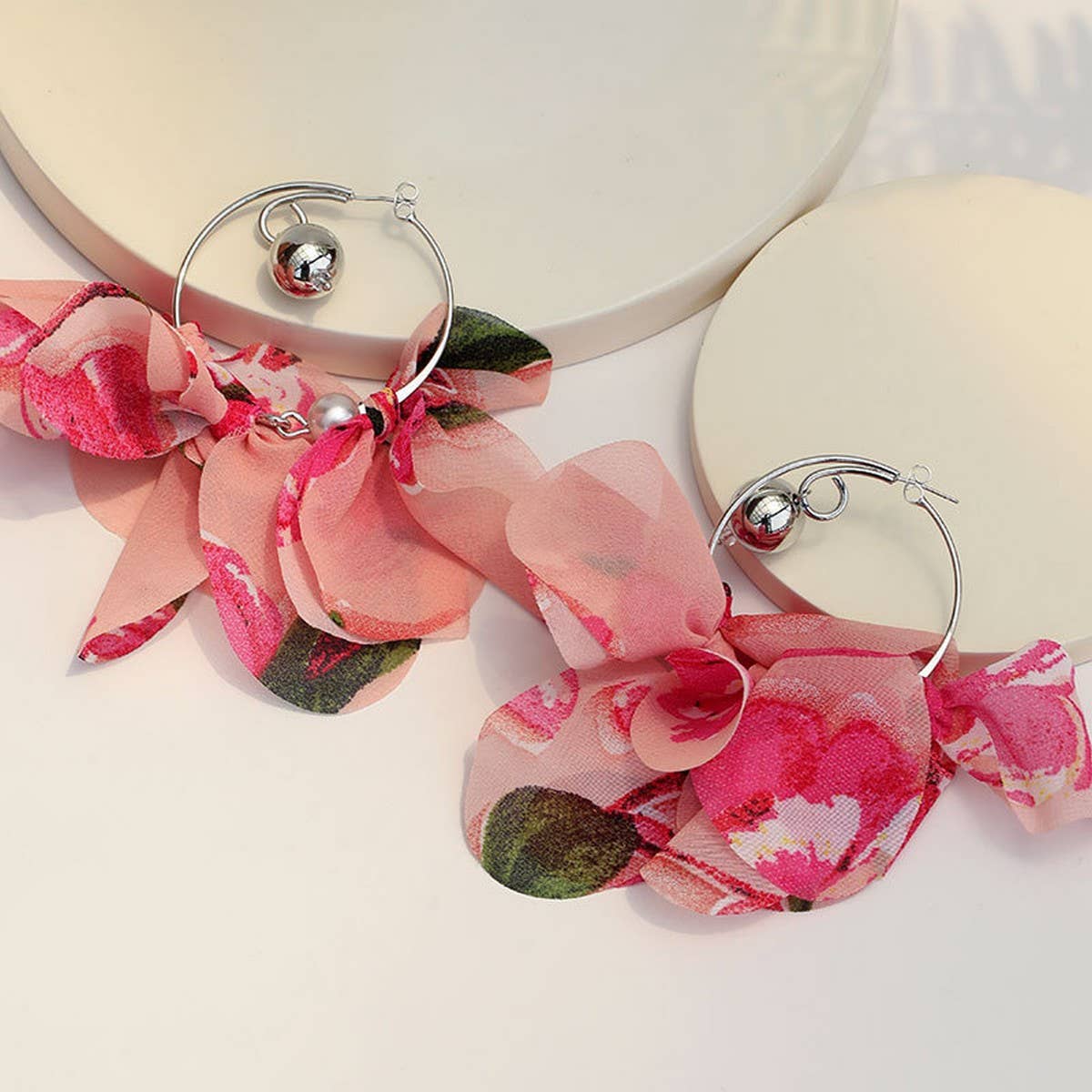 Handmade Fabric Print Hoop Earrings Bold & Unique