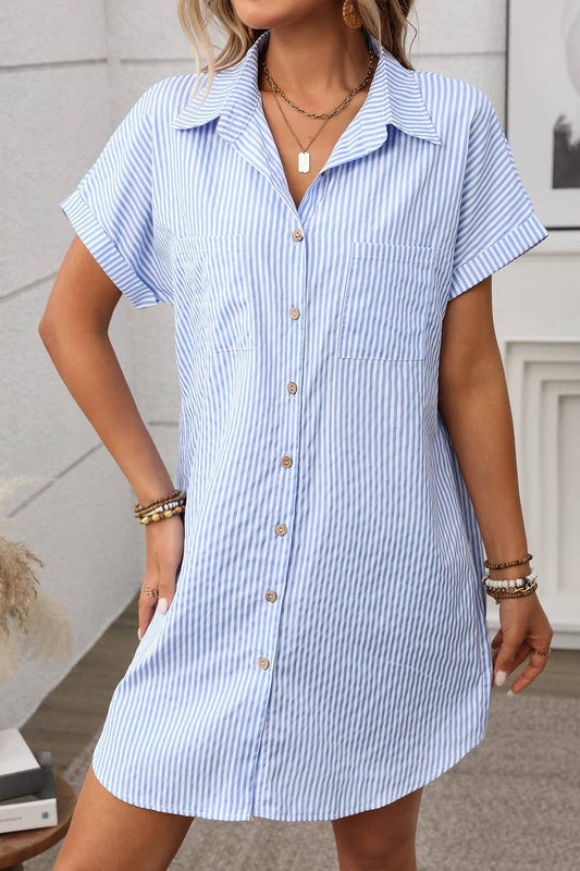 CWDSD7263_STRIPED COTTON AND LINEN MIDI SHIRT DRESS