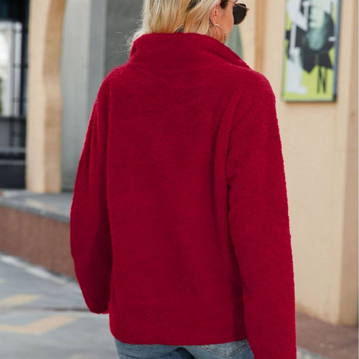 Crew-neck long-sleeved pullover fleece hoodie