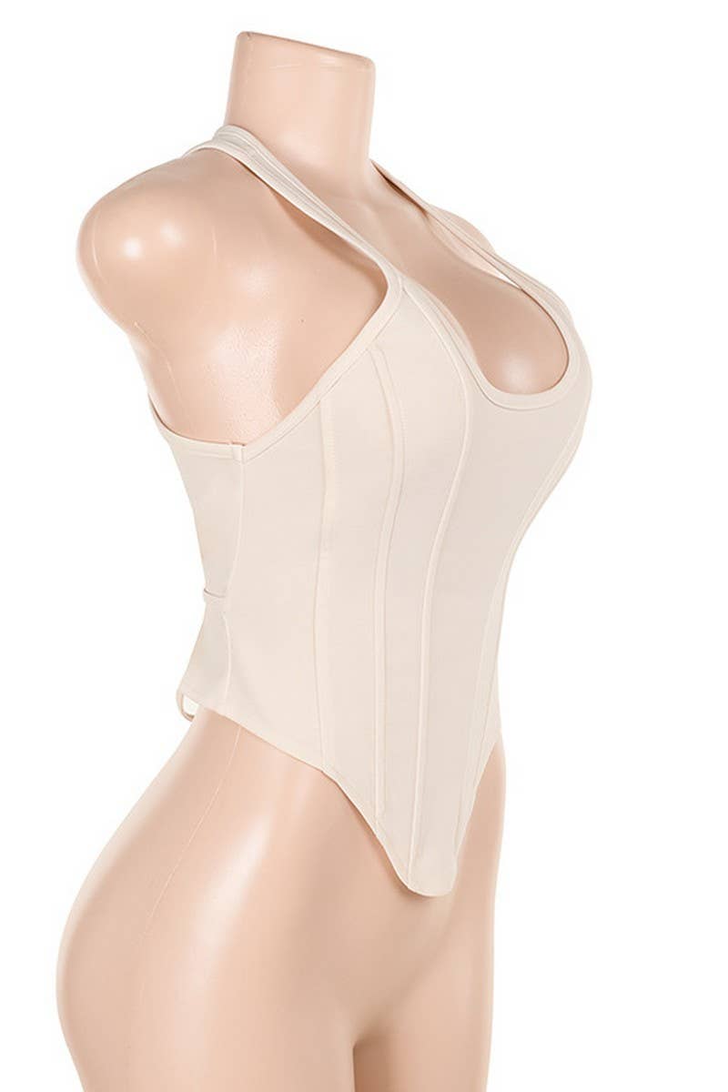 CWTBLSL0590_SOLID COLOR KENDALL STYLE WAISTED VEST TOP