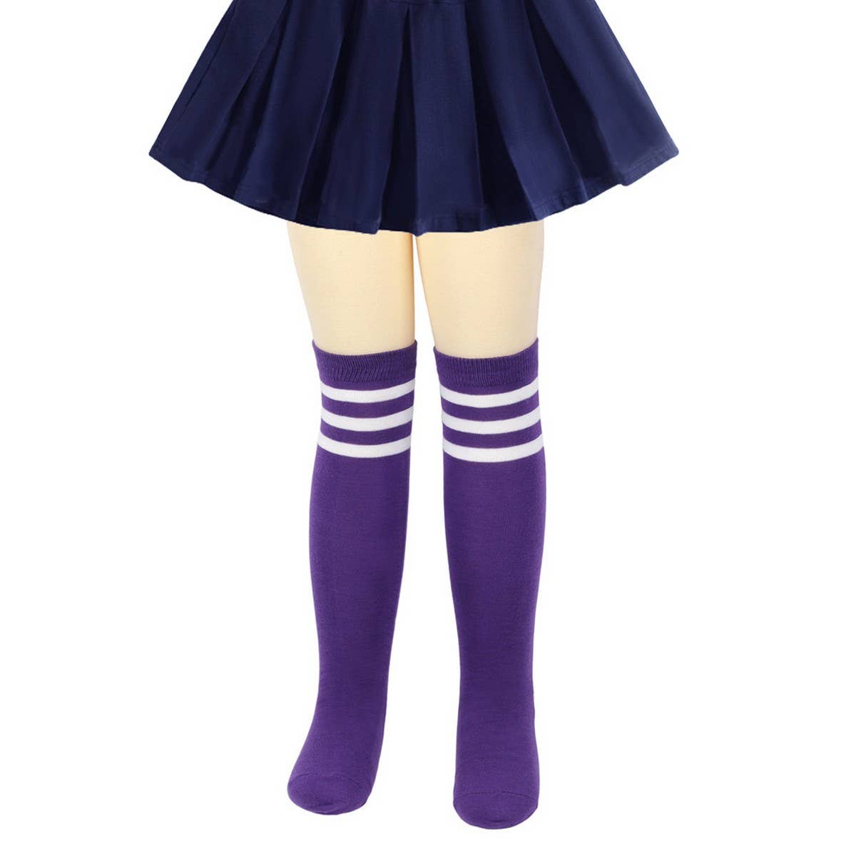 CWMM10085_KIDS STRIPED KNEE-HIGH SOCKS COSPLAY