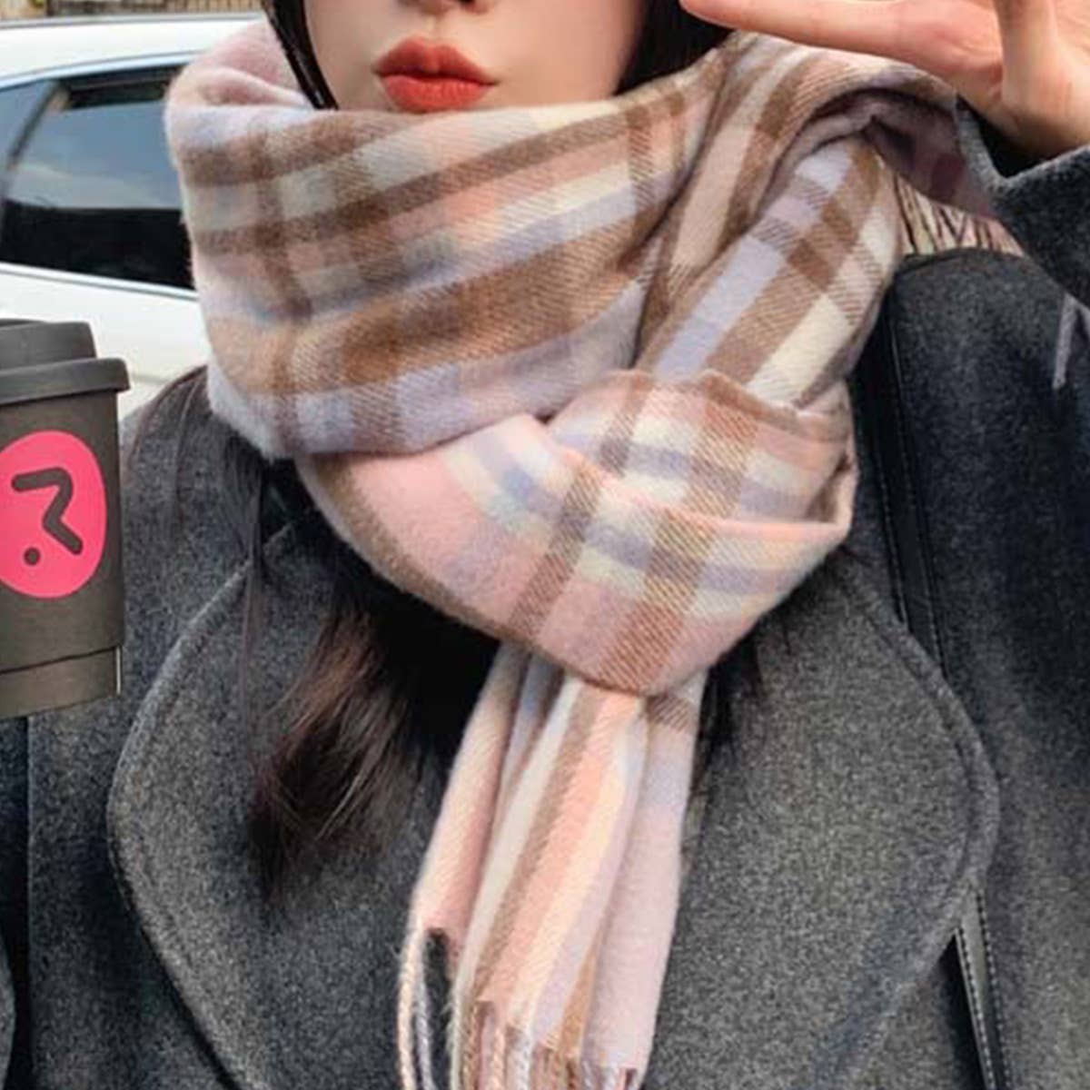 Thick Plaid Scarf ? Long Winter Warm Tassel Shawl