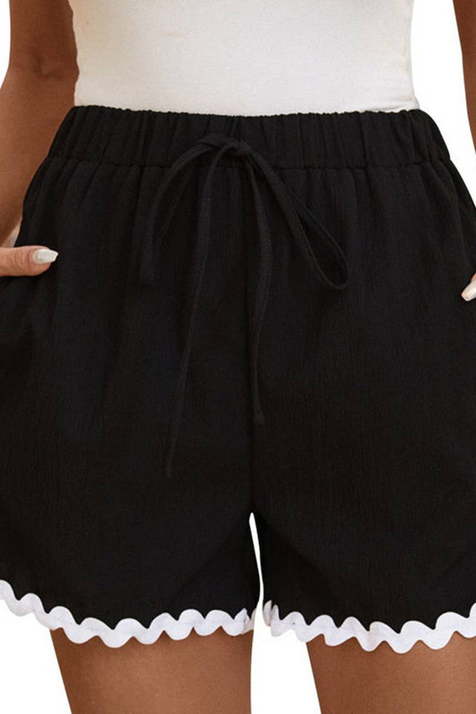 CWBSP0307_LACE CASUAL ELASTIC WAIST SHORTS