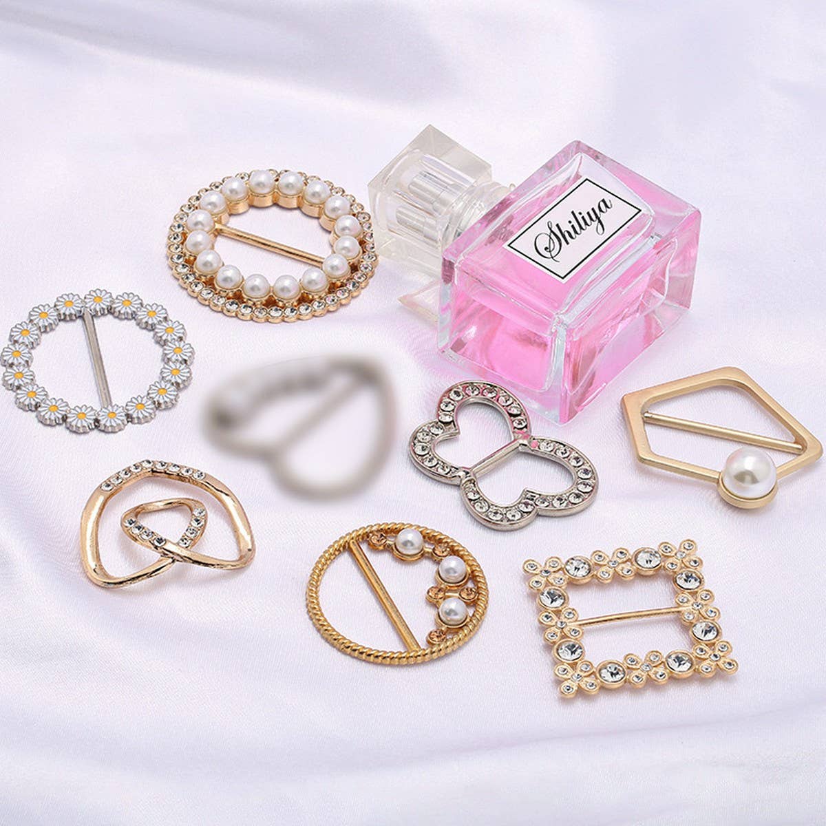 METAL RING PINK DIAMOND SCARF RING WITH NO UPKEEP