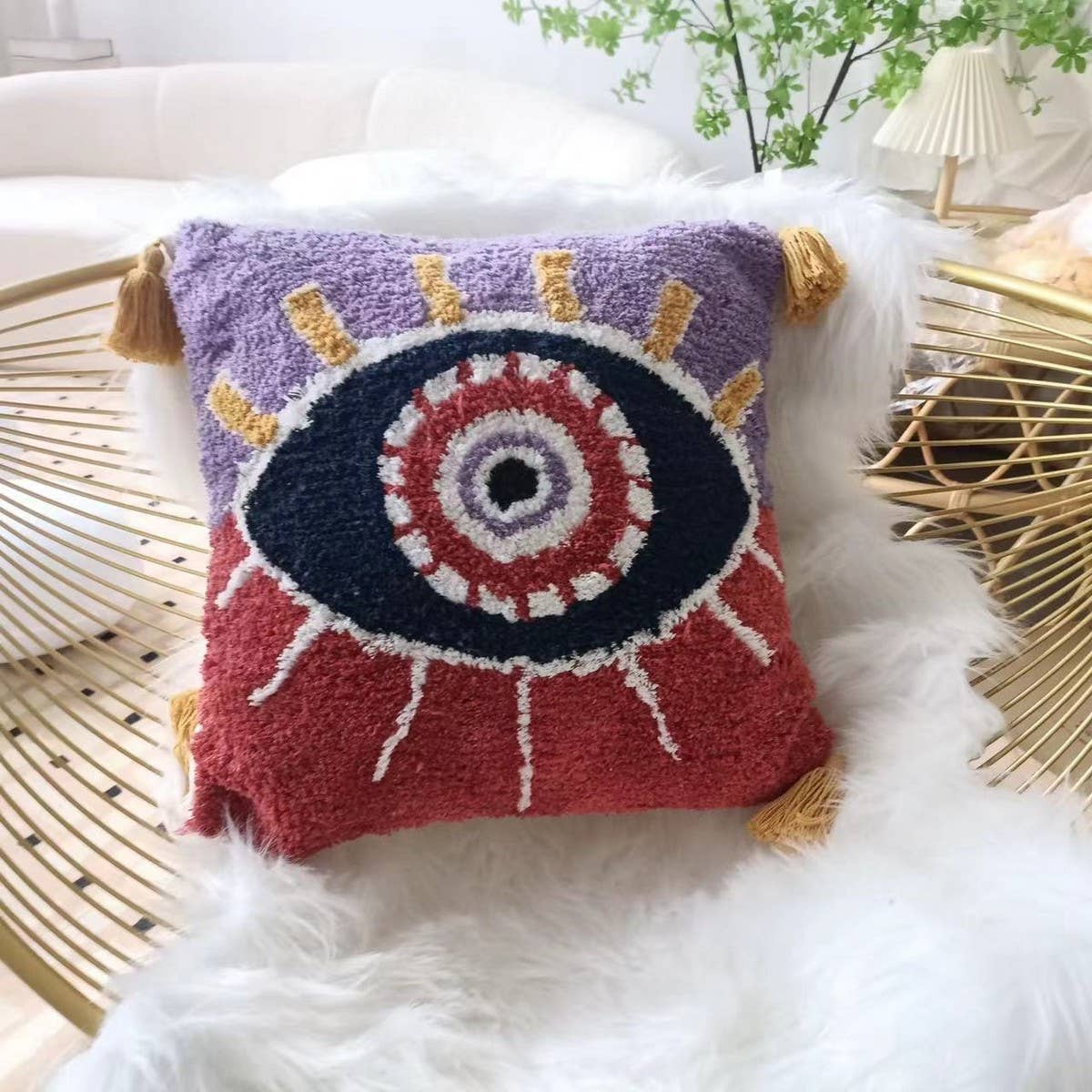 DEVIL EYE PATTERN BOLSTER PILLOW FOR COUCH