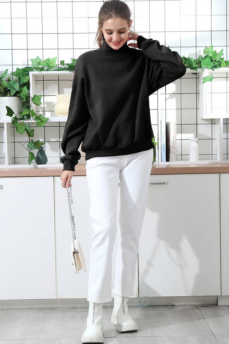 CWTTL1002_HIGH TURTLE NECK LONG SLEEVE SWEATERSHIRT