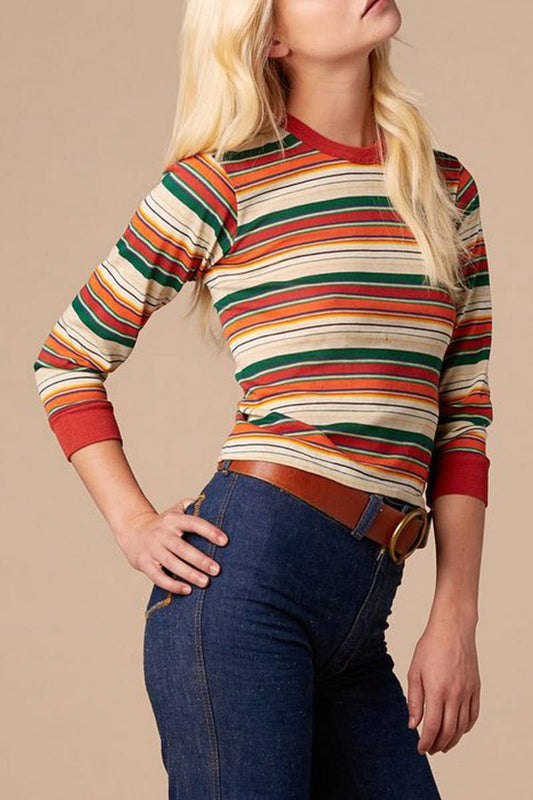 CWTBLL3965_LONG SLEEVE STRIPED CREW NECK T-SHIRT