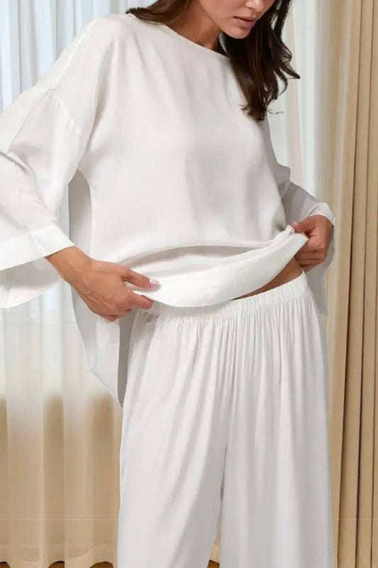 CWSPJ0324_ROUND NECK LONG SLEEVE LONG PANTS PAJAMA SET