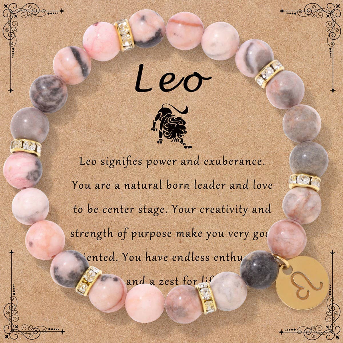 NEW ZODIAC BEADED ELASTIC ROPE BRACELET_CWAJE2096