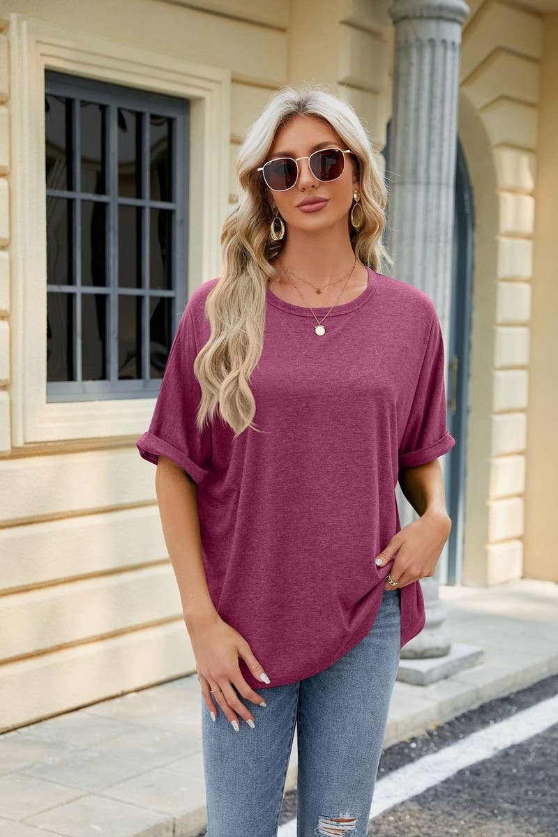 CWTTS0816_Round Neck Short Sleeve Knit Top