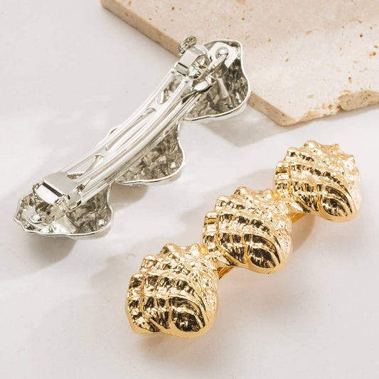 Minimalist Metal Spring Clip, Shell Shape Hairpin
