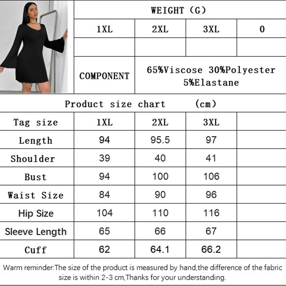 Elegant V-Neck Fitted Bodycon Bell Sleeve Dress