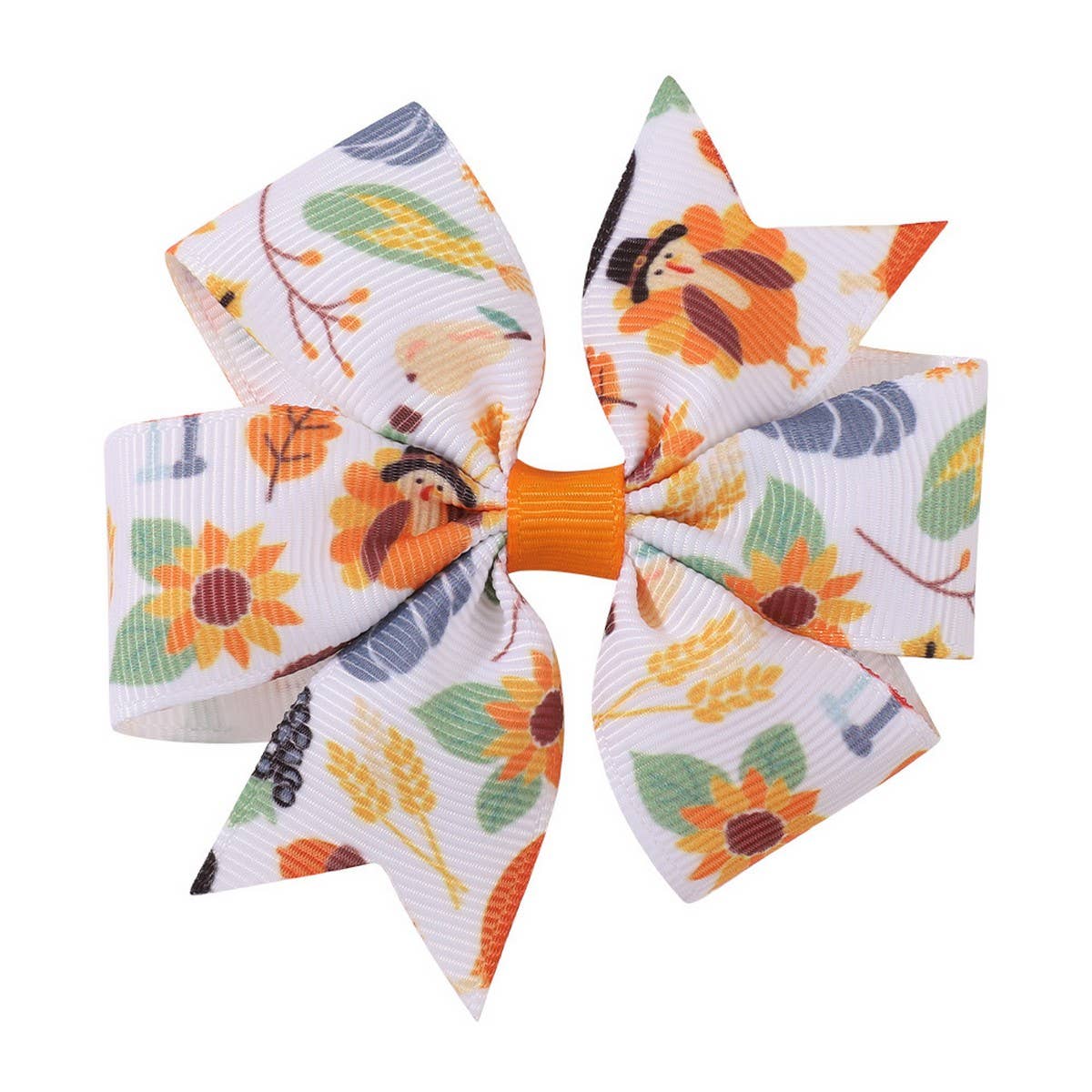 Thanksgiving Turkey Pumpkin Tail Hair Clip