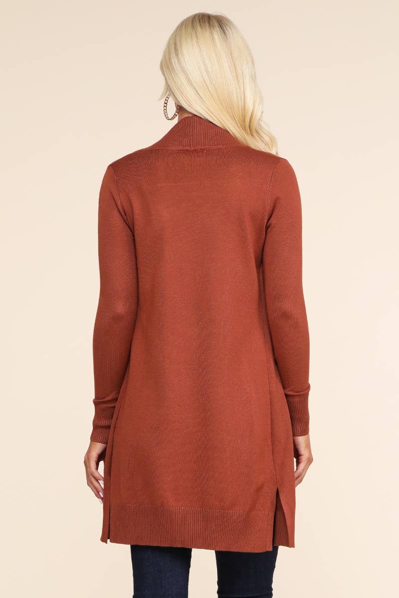 AWOCAL311_LONG SLEEVE OPEN FRONT CARDIGAN WITH SIDE POCKETS