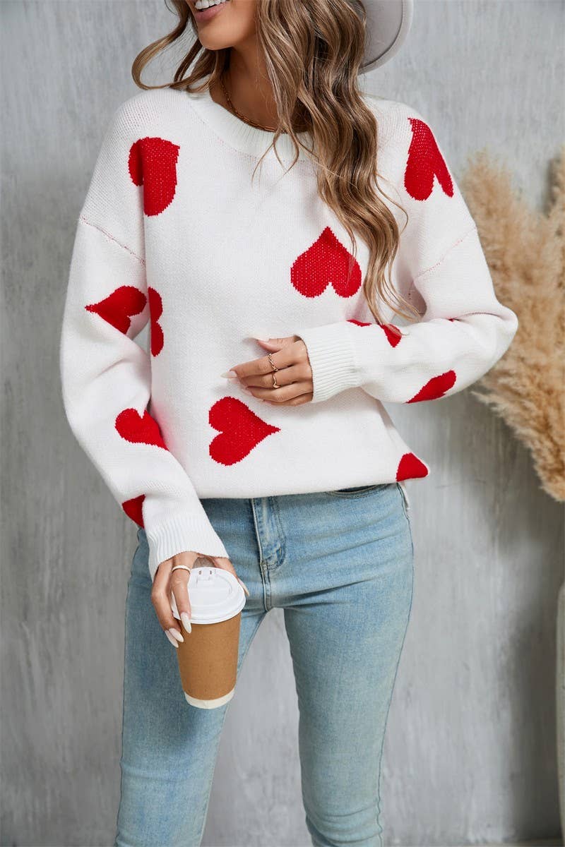 CWOSWL5762_VALENTINE'S DAY HEART LONG SLEEVE KNITTED SWEATER