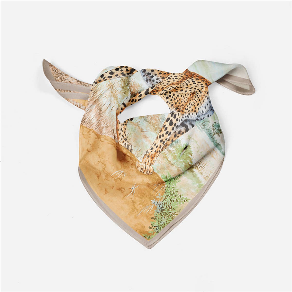 Cheetah Print Scarf - Fashion Square Wrap_CWASC0649