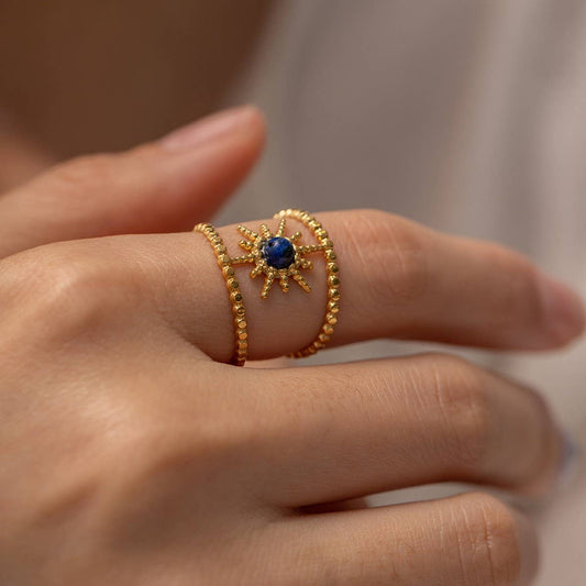 DOUBLE ROW INLAY NON-FADING RING