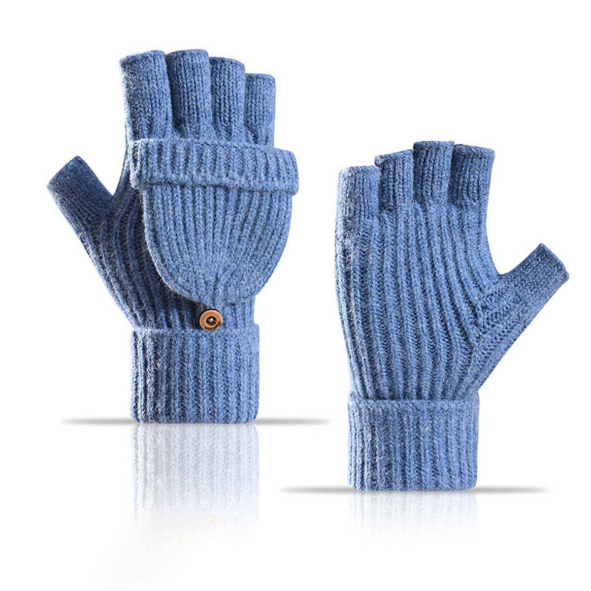 CWAG00588_UNISEX WINTER KNIT FLIP TOP FINGERLESS GLOVES