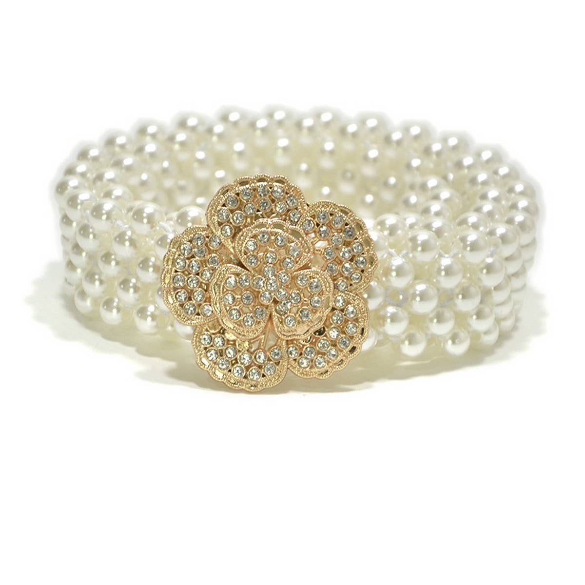 WOMEN'S PEARL RHINESTONE STRETCH WIDE BELT_CWABE0515