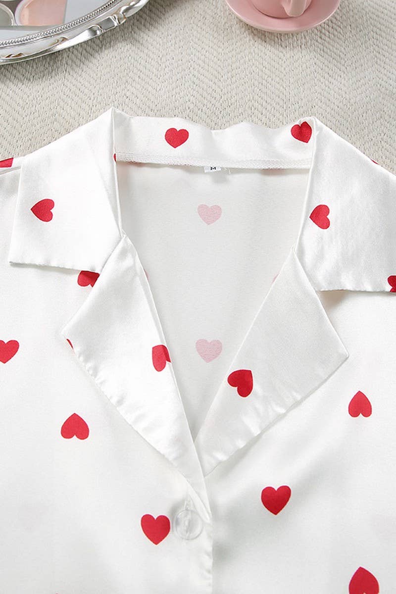 CWSPJ0067_LOVE PRINTED LONG-SLEEVED SHIRT LOUNGEWEAR SET