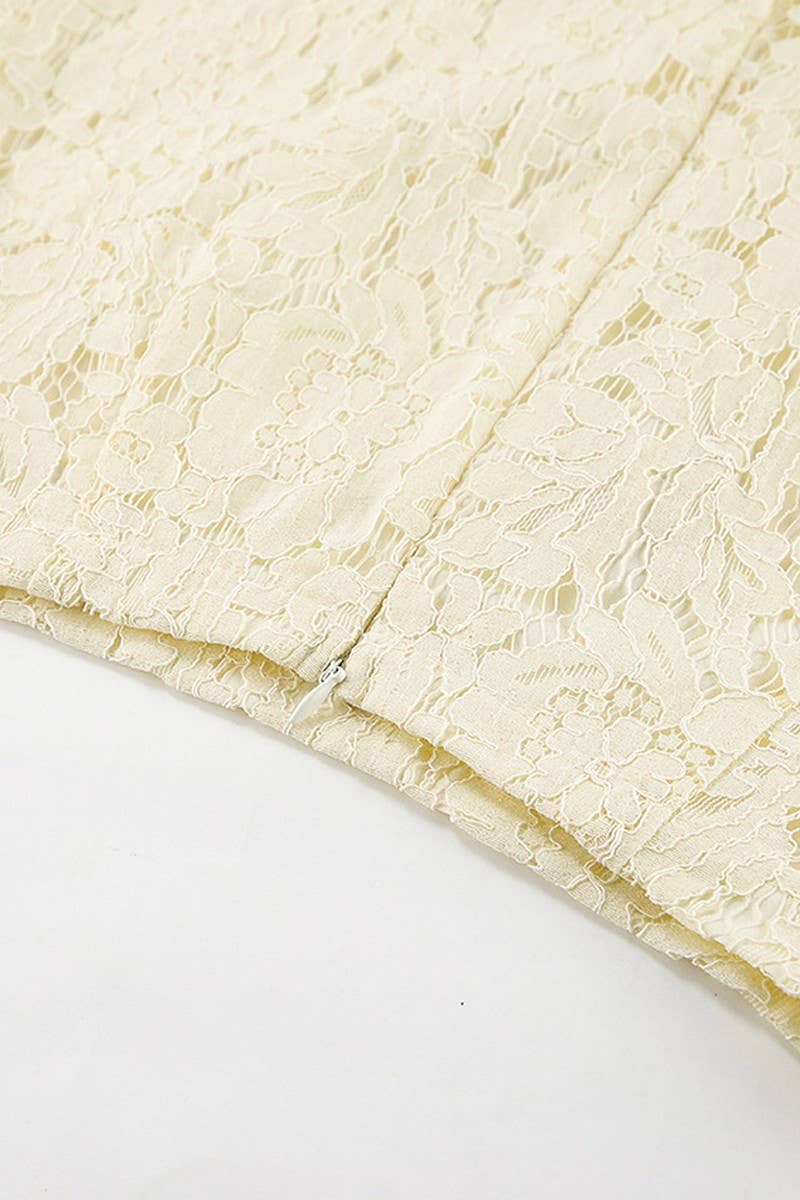 CWBLS143_APRICOT SEE-THROUGH JACQUARD SEXY LACE SKIRT