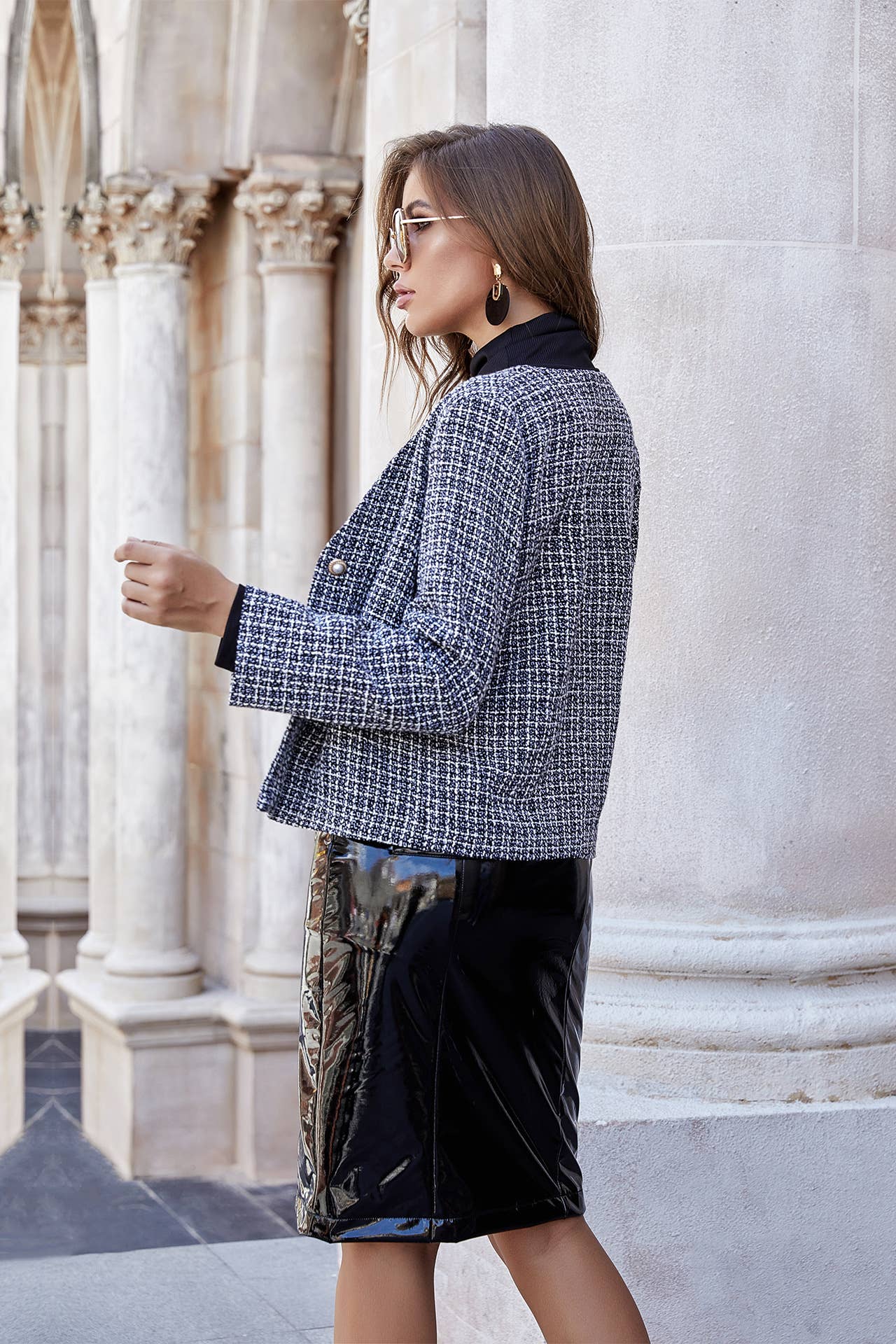 CASUAL KNITTED WOOLEN PEARL BUTTON CARDIGAN