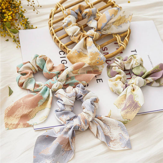 RETRO TIE-DYE RABBIT EARS LARGE INTESTINE HAIR TIE_CWAHA0839
