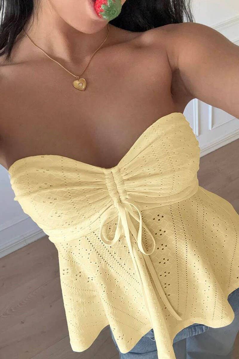 CWTTSL0441_SUMMER RESORT STYLE SLEEVELESS JACQUARD TOP