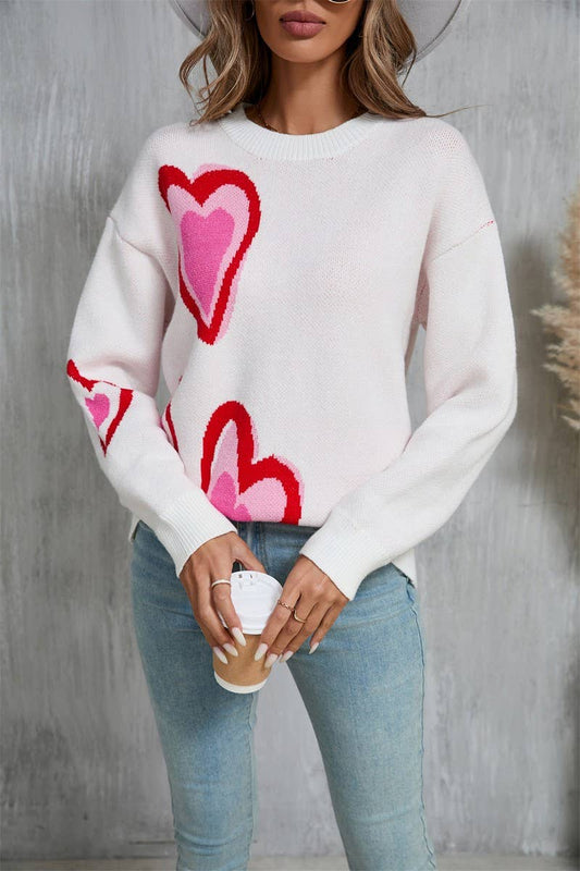 CWOSWL5781_VALENTINE'S DAY HEART PEACH SWEATER CARDIGAN