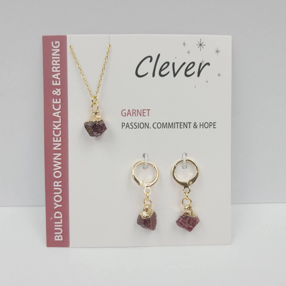 NATURAL STONE NECKLACE AND EARRING SET