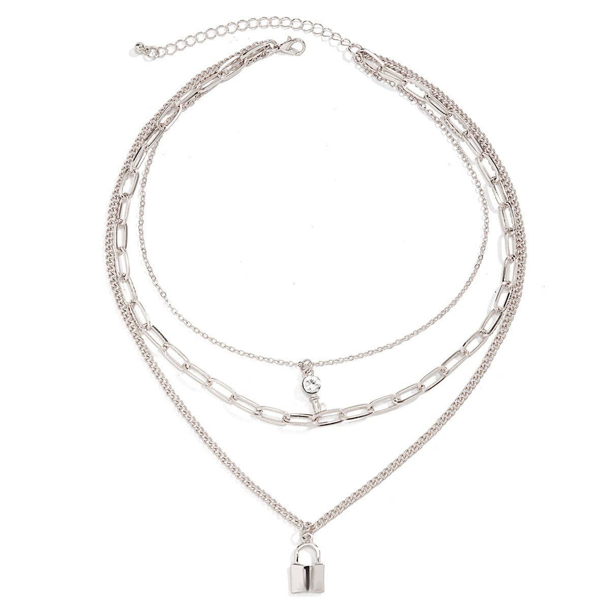 MINIMALIST LOCK KEY PENDANT NECKLACE