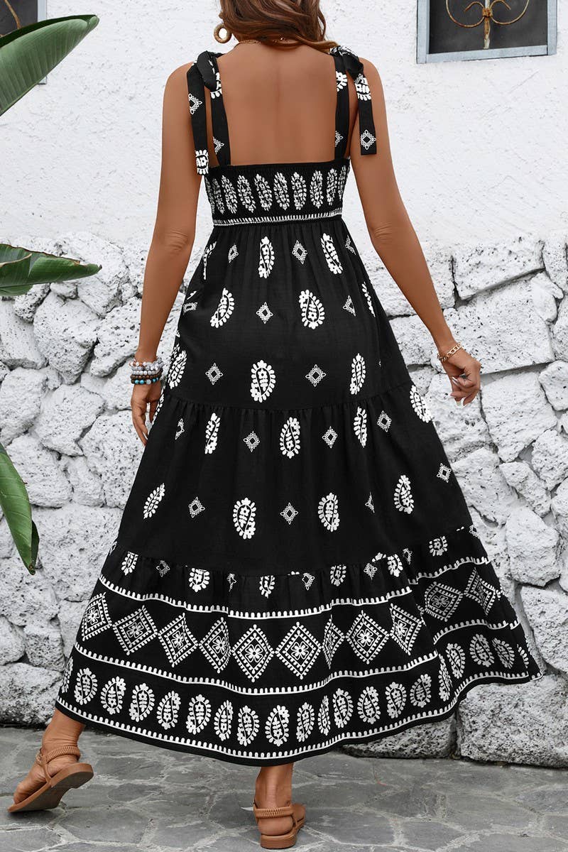 CWDMD5316_CASUAL VACATION SLEEVELESS FLORAL PRINT DRESS