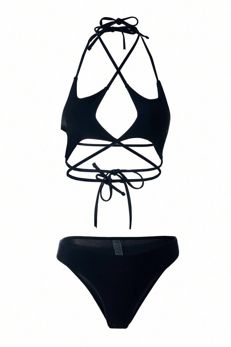 CWMW0845_FIVE-POINTED STAR SEXY TWO-PIECE SWIMSUIT