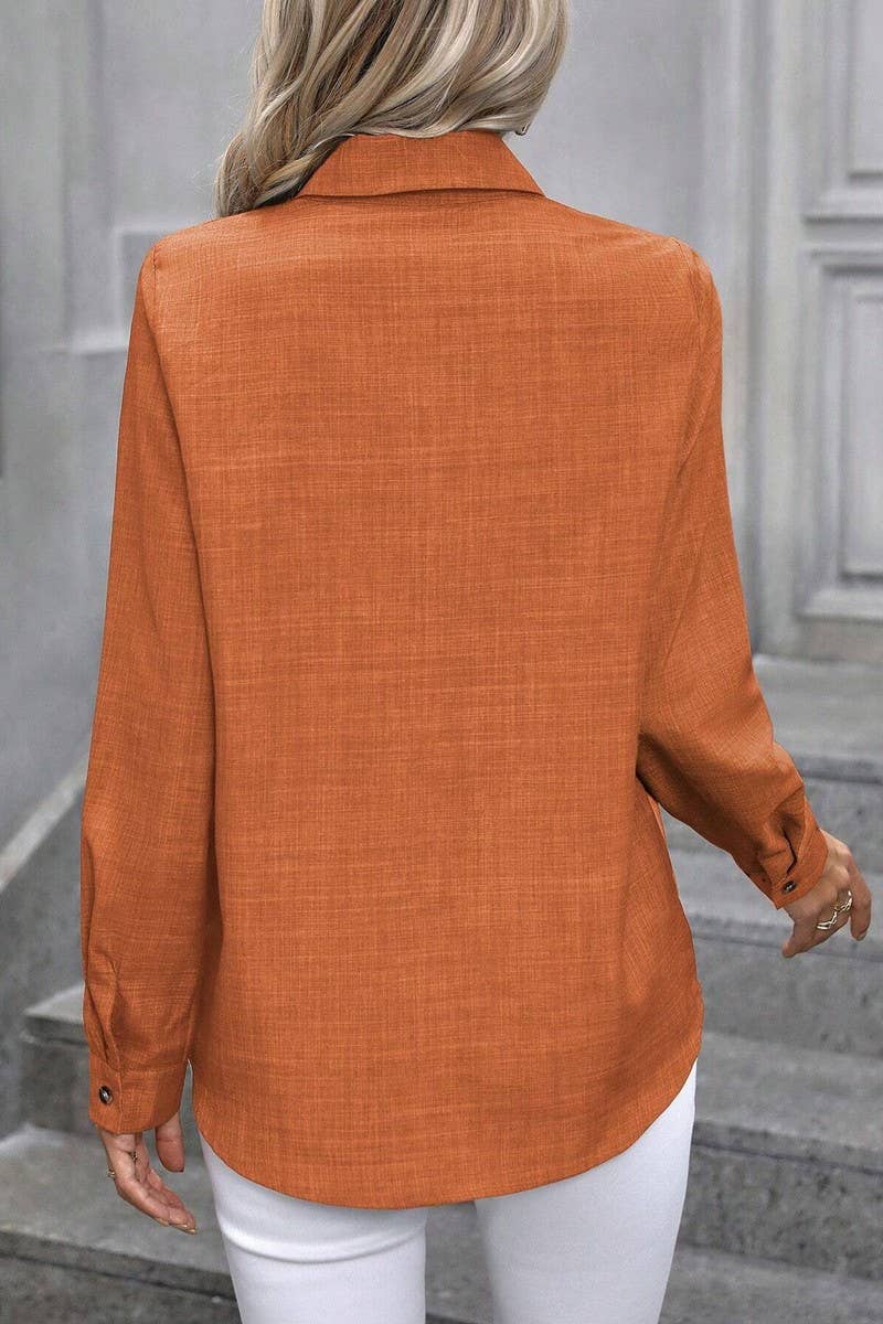 CWTTS1381_SPRING AND SUMMER SINGLE BREASTED LAPEL SHIRT