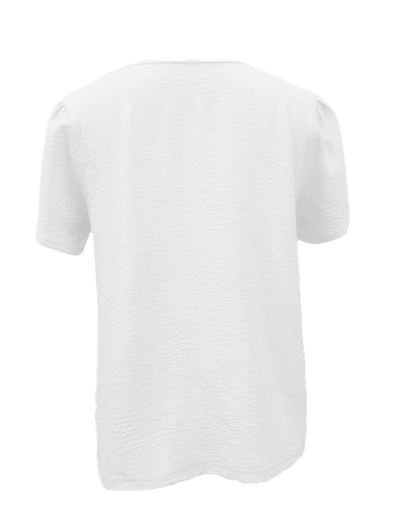 Form-fitting knit short-sleeved slant-neck top